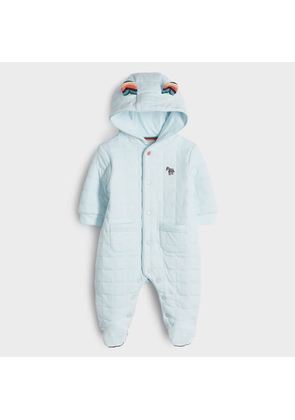 Paul Smith Junior Babies Pale Blue Zebra Logo Quilted Baby Grow