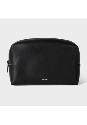 Paul Smith Black Leather Signature Wash Bag