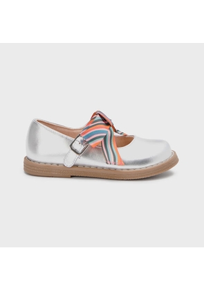 Paul Smith Junior Silver Mary Jane Bow Shoes