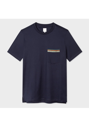 Paul Smith Navy 'Signature Stripe' Pocket T-Shirt Blue