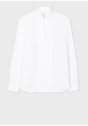 Paul Smith Tailored-Fit White Cotton Pleated Front Evening Shirt