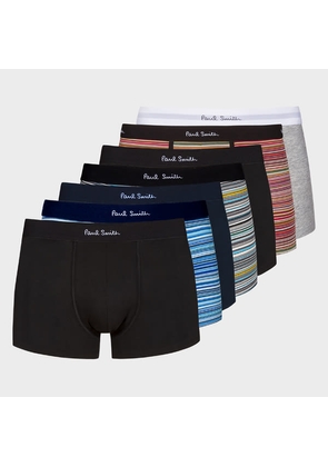 Paul Smith 'Signature Stripe' Organic Cotton Mixed Boxer Briefs Seven Pack Multicolour