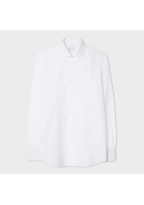 Paul Smith Tailored-Fit White Pleated-Bib Cotton Evening Shirt With 'Artist Stripe' Double-Cuff