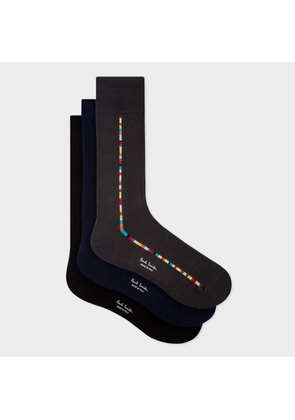 Paul Smith Central 'Signature Stripe' Socks Three Pack Multicolour