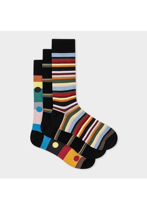 Paul Smith Stripe And Spot Socks Three Pack Multicolour