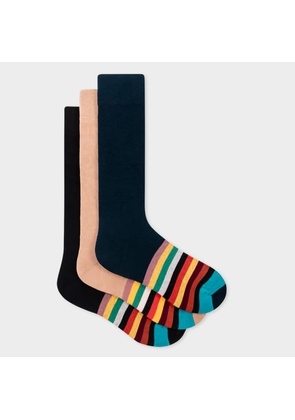 Paul Smith Stripe Tipping Socks Three Pack Multicolour