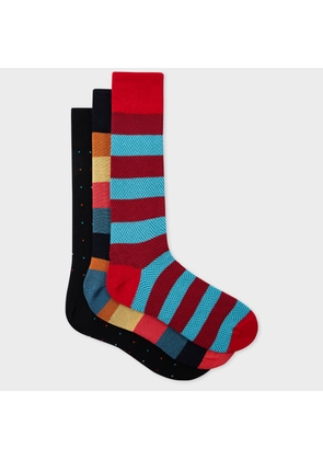 Paul Smith 'Artist Stripe' Mixed Socks Three Pack Multicolour