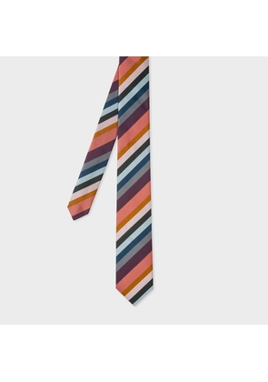 Paul Smith Muted 'Artist Stripe' Silk Tie Multicolour