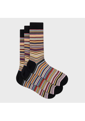 Paul Smith Silk-Blend Signature Stripe Socks Three Pack Multicolour