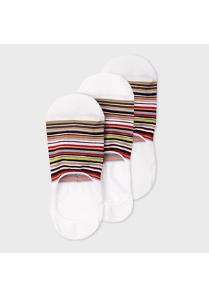 Paul Smith White 'Signature Stripe' Loafer Socks Three Pack