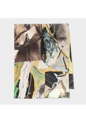 Paul Smith Life Drawing' Print Viscose-Blend Scarf Multicolour