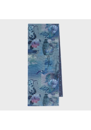Paul Smith Blue 'Narcissus' Wool Scarf