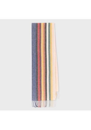 Paul Smith 'Signature Stripe' Basketweave Cashmere-Blend Scarf Multicolour