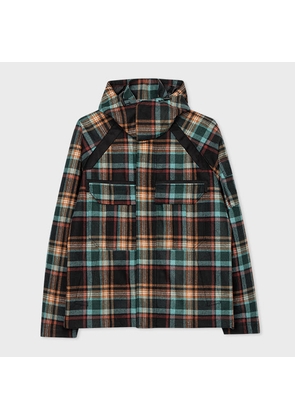 PS Paul Smith Teal Checked Wool Jacket Green