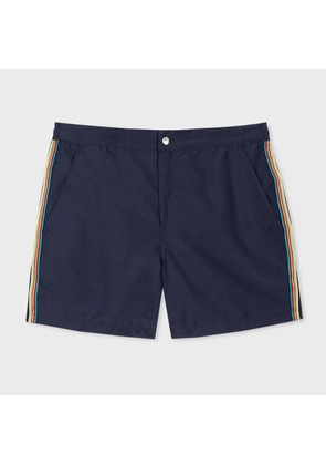 Paul Smith Navy Recycled-Polyester 'Signature Stripe' Swim Shorts Blue