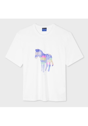 PS Paul Smith White Supima Cotton Zebra Print T-Shirt