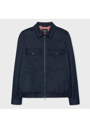 PS Paul Smith Navy Cotton-Blend Blouson Jacket Blue