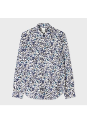 Paul Smith Slim-Fit Blue and White 'Liberty Floral' Print Shirt