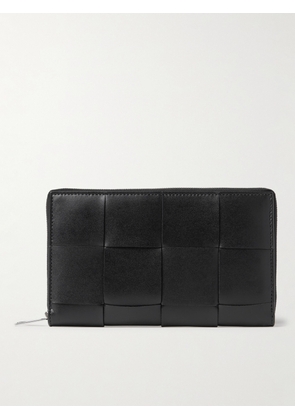 Bottega Veneta - Intrecciato Leather Zip-Around Wallet - Men - Black