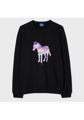 PS Paul Smith Black Supima Cotton Zebra Print Sweatshirt