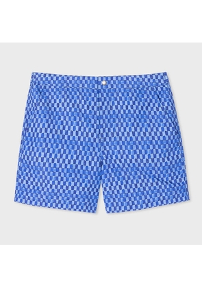 Paul Smith Blue Geometric Print Swim Shorts