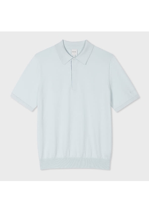 Paul Smith Light Blue Organic Cotton Knitted Polo Shirt