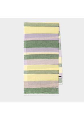 PS Paul Smith Green and Purple Cotton-Blend Scarf