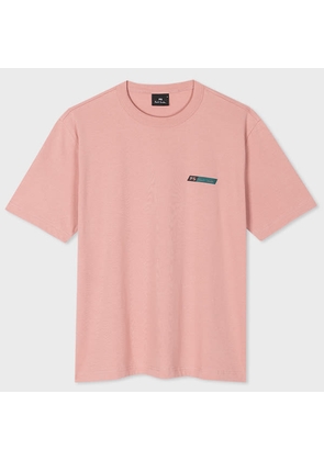 PS Paul Smith Pink PS Slant Logo Cotton-Blend T-Shirt