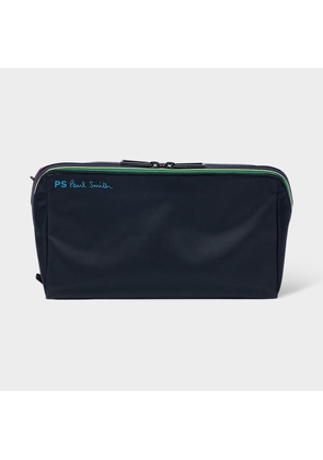 PS Paul Smith Navy 'Sports Stripe' Nylon Wash Bag Blue