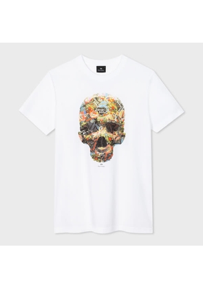 PS Paul Smith Slim-Fit White 'Sticker Skull' T-Shirt