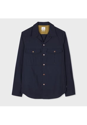 PS Paul Smith Navy Cotton-Blend Stretch Overshirt Blue