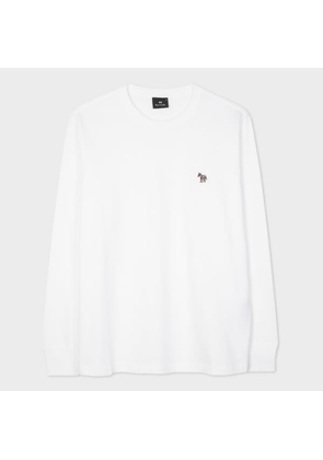 PS Paul Smith White Cotton Zebra Logo Long-Sleeve T-Shirt