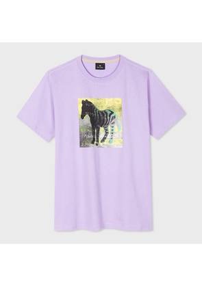 PS Paul Smith Purple 'Zebra Square' Print Cotton T-Shirt