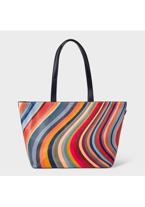 Paul Smith 'Swirl' Leather Tote Bag Multicolour