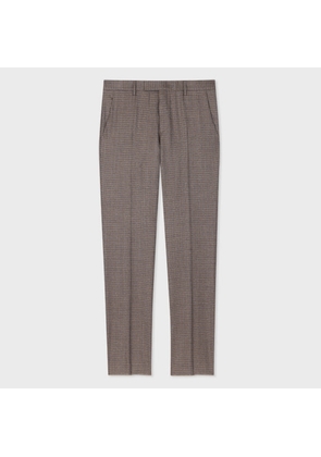 Paul Smith Slim-Fit Brown Multi Gingham Wool-Twill Trousers Grey
