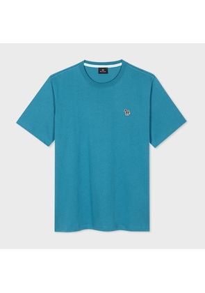 PS Paul Smith Teal Organic Cotton Zebra Logo T-Shirt Blue