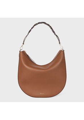 Paul Smith Women's Tan Leather Hobo Bag With Woven 'Signature Stripe' Strap Brown