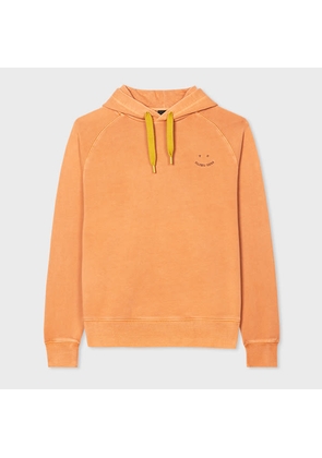 PS Paul Smith Orange Garment-Dyed 'Happy' Hoodie Brown