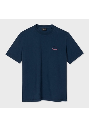 PS Paul Smith Navy Cotton 'Happy' T-Shirt Blue