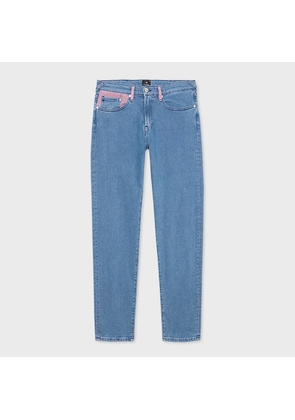 PS Paul Smith Tapered-Fit Light Wash Jeans With Contrast Detail Blue