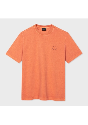 PS Paul Smith Burnt Orange Cotton 'Happy' T-Shirt Brown