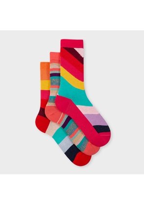 Paul Smith Women's 'Swirl' Socks Three Pack Multicolour