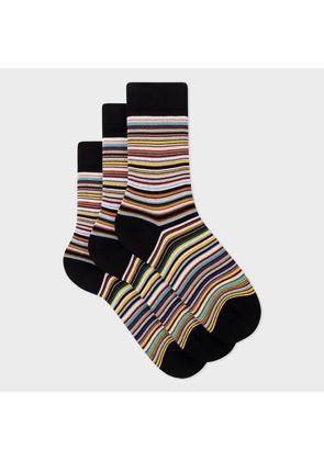 Paul Smith Women's 'Signature Stripe' Socks Three Pack Multicolour