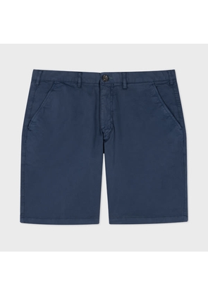 PS Paul Smith Dark Navy Garment-Dyed Stretch Pima-Cotton Shorts Blue