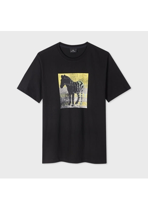 PS Paul Smith Black 'Zebra Square' Print Cotton T-Shirt