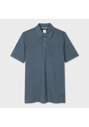 Paul Smith Blue Linen-Piqué Polo Shirt