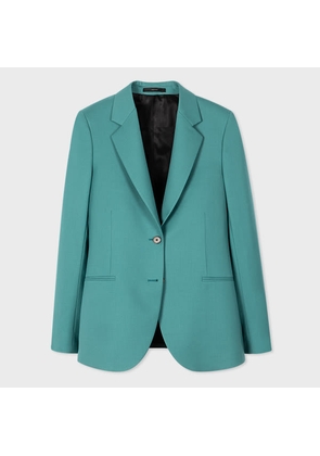 Paul Smith Women's A Suit To Travel In - Light Teal Wool Two-Button Blazer Green