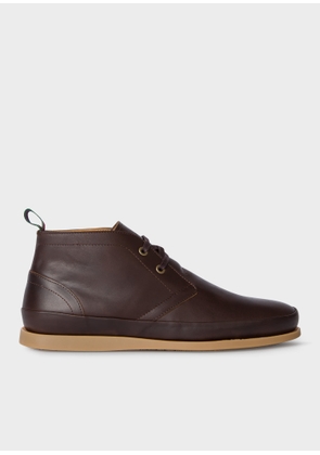 PS Paul Smith Men's Brown Matte Finish Leather 'Cleon' Boots