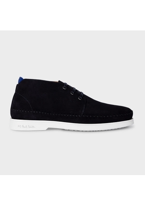 PS Paul Smith Navy Suede 'Crane' Boots Blue
