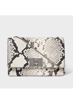 Paul Smith White Snakeskin Leather Chain Evening Bag